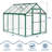 6X6 Ft Polycarbonate Greenhouse Sunroom with Aluminum Frame, Outdoor Greenhouse for Vegetables Herbs Flowers, Lockable Door & Adjustable Roof Vent, Patio Backyard Greenhouse Kit for Gardening, Green-124937897-124937898
