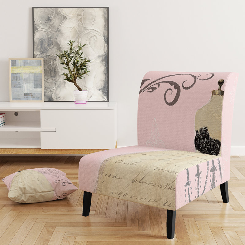 French Chandeliers Couture II - Fashion Upholstered Slipper Chair, Pink