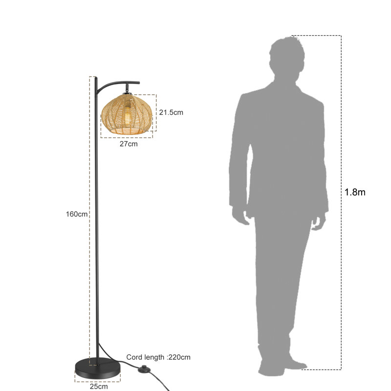 Amidala 160cm Matte Task Floor Lamp