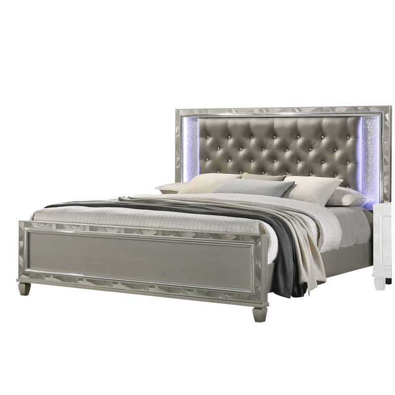 Lit plateforme tapissier Kimathi, Grand