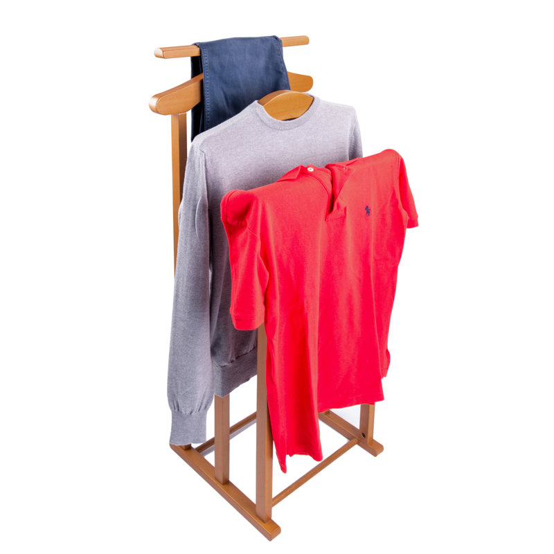 Bragg Solid Wood Freestanding Valet Stand, Cherry
