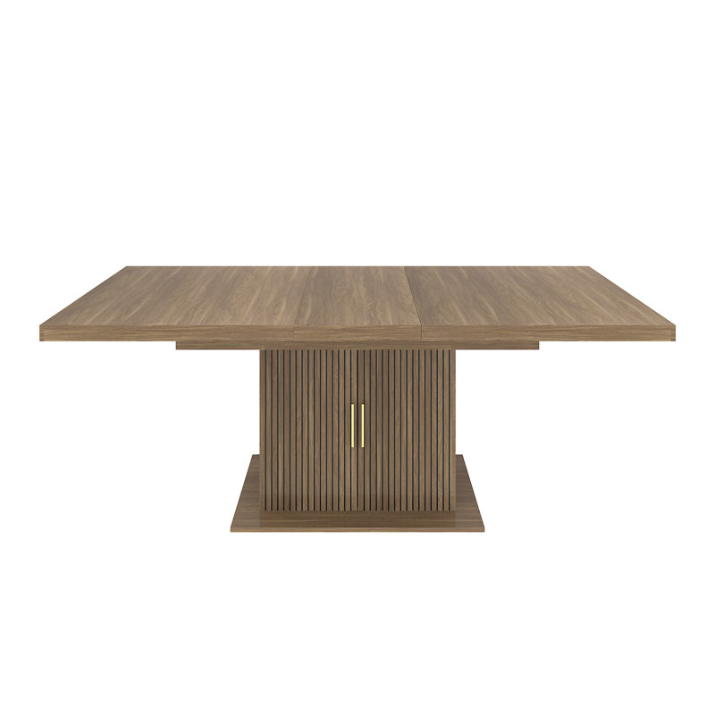 63" - 78" Expandable Dining Table With Storage Cabinet,Modern Minimalist Dining Table For 6-10 People
