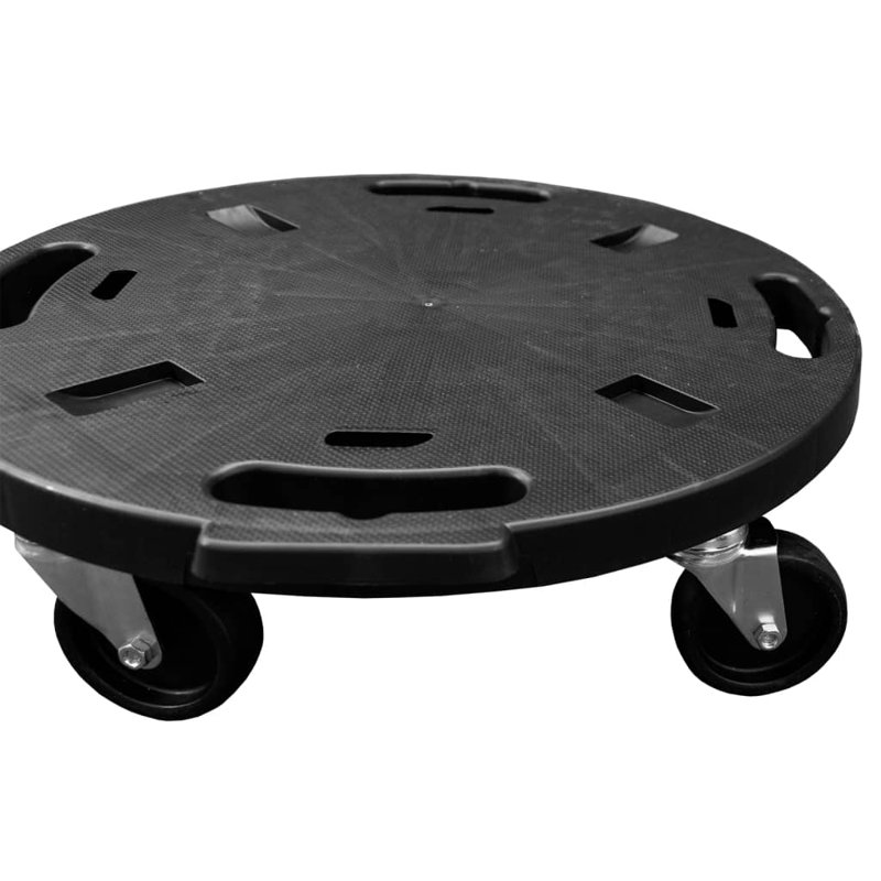 Porte-plante rotatif en polypropylène et acier noir avec roues