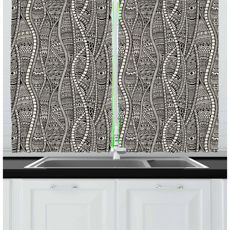 Abstract Tailored Kitchen Curtain