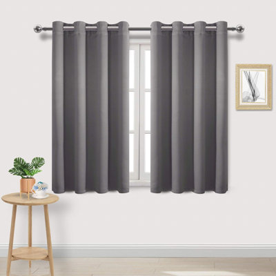 2 Thick Panels Room Darkening 85% Blackout Curtains, Thermal Insulated Block Out Light Grommet Top Drapes
