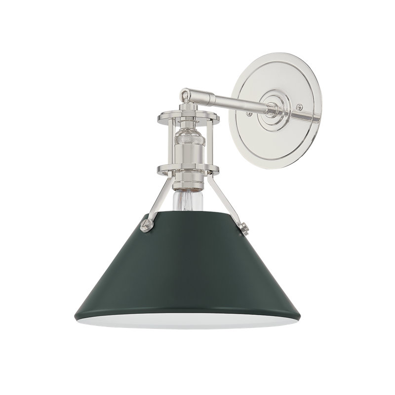 Painted No. 2 Wall Sconce in Aged Brass and Soft Crimson by Mark D. Sikes, Blue, Silver
