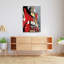 Art mural abstrait rouge vibrant électrique-129474956