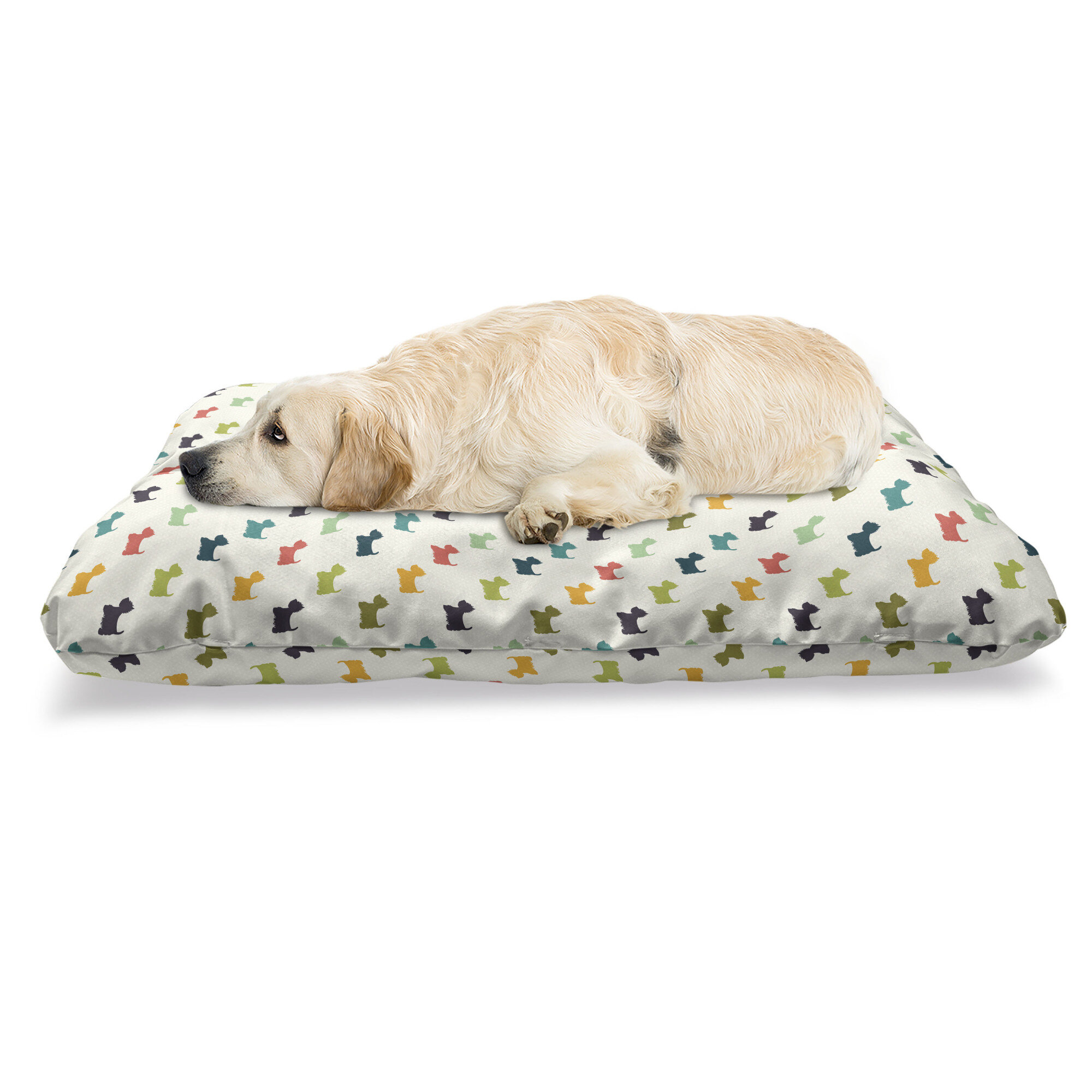 Bless international Ambesonne Dog Lover Pet Bed, Colorful Scottish