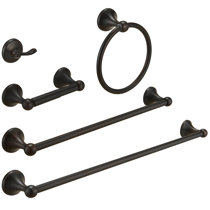 5-Piece Black Brass Bathroom Accessories Set Oil-Rubbed Bronze