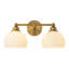 2-Light Opal Ribbed Glass Vanity Light Dimmable Bath Bar-1552426651
