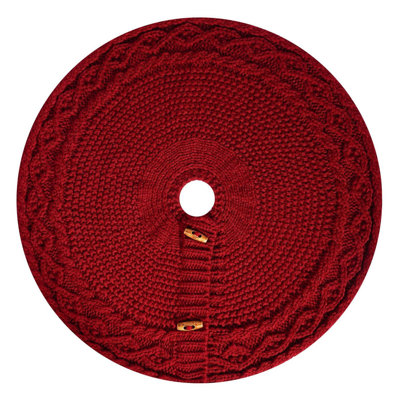 46cm/18in Christmas Knitted Tree Skirt Cute Small Christmas Tree Apron Knitted Christmas Tree Decoration Accessories