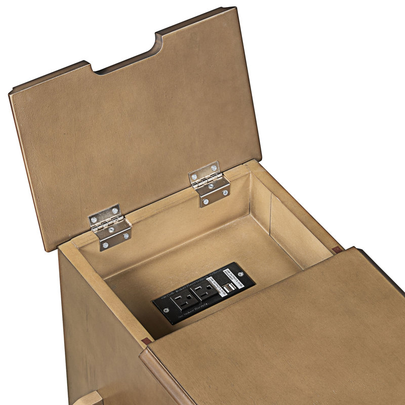 Table d'appoint à canapé avec canapé et ports USB, Brun