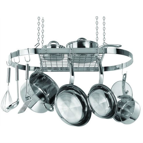 Hanging Pot Racks, Oval Stainless Steel Pot And Pan Rack For