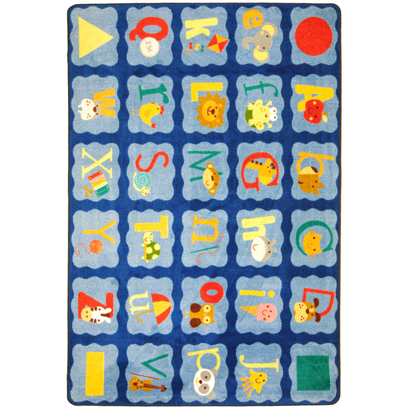 Just for Kids Alphabet Blues by Joy Carpets Area Rug, Rectangle 3'10" x 5'4"