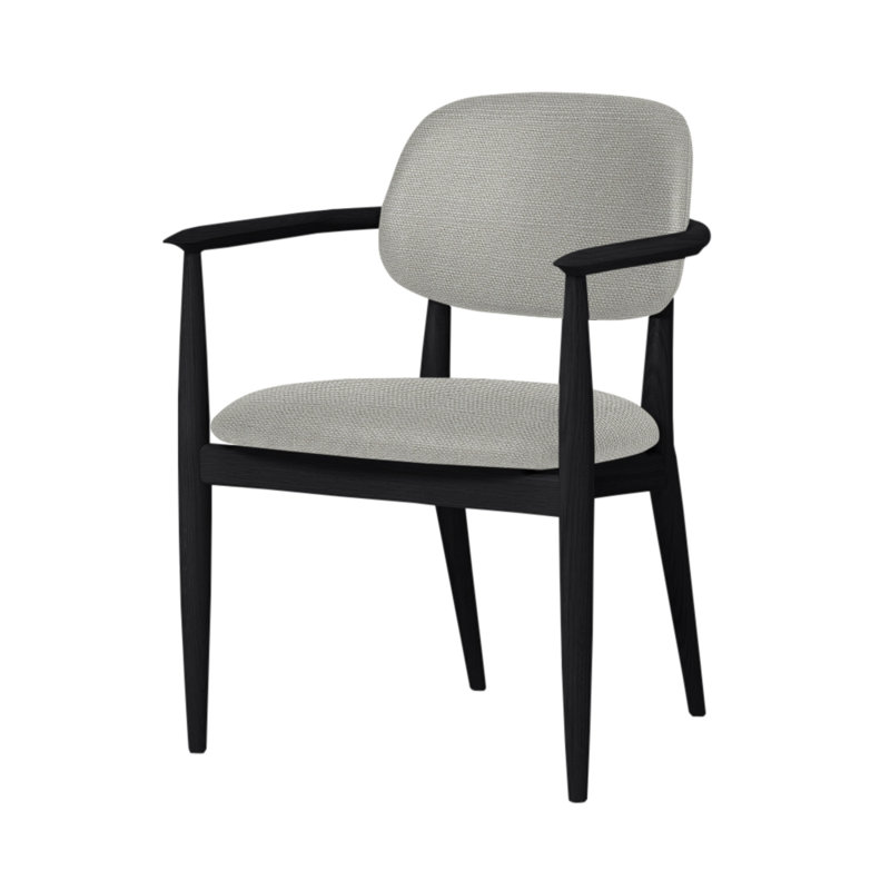 Chaise Slow de Space Copenhagen, Chêne onyx, L493 Nickel Sanfor 3475