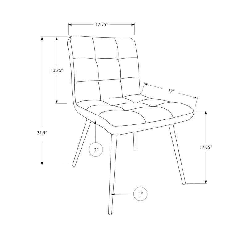 Contemporary Grey Faux Leather and Metal Side Dining Chair