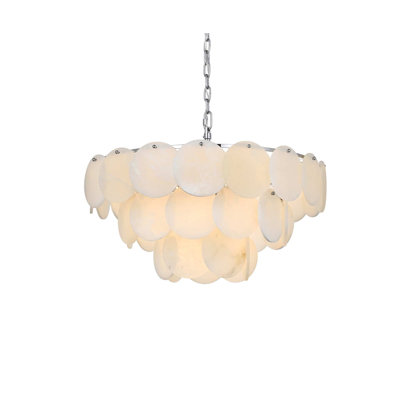 Idamay 28 inch Alabaster Chandelier in Chrome