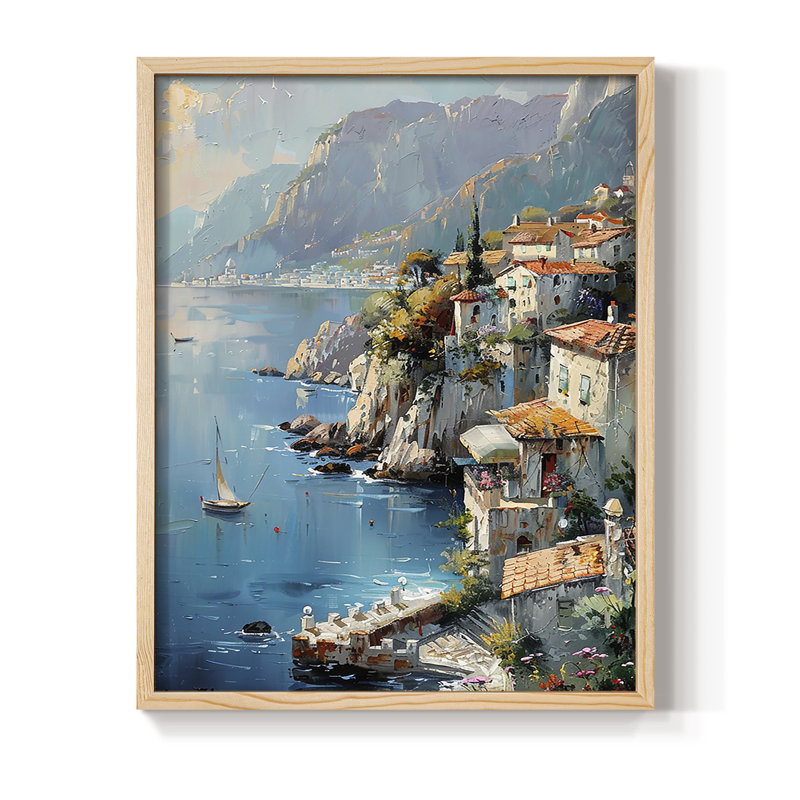 NAUTICAL Series DLXI, reproduction encadrée - bois massif, Naturel, H 15 po x l 12 po