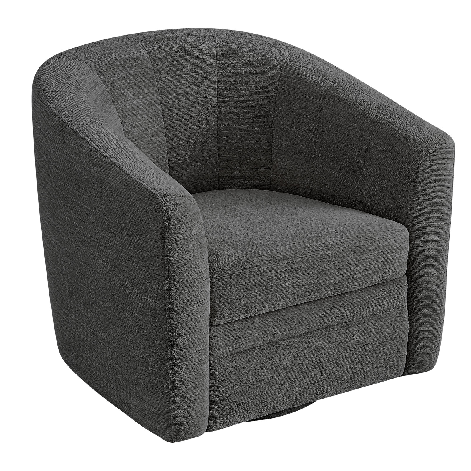 Eucalyptus Swivel Barrel Chair, Dark Gray