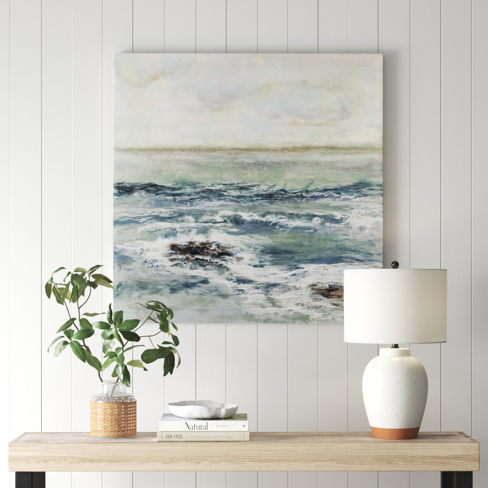 Sand & Stable Tidewater On Canvas by Shima Shanti Painting