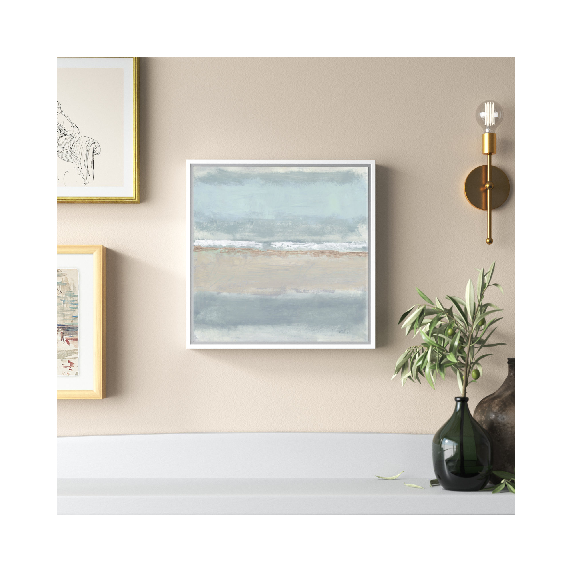 Serenity 1 by Filippo Ioco, White , 16" H x 16" W x 2" D