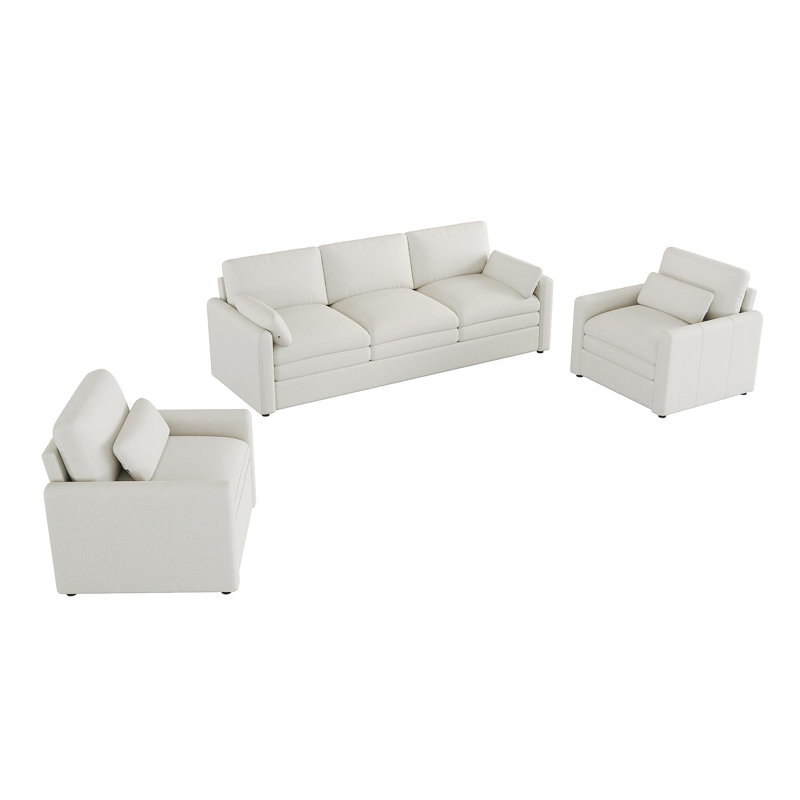 Ensemble de canapé rembourré Cozy surdimensionné Comfy Cloud Sofa, Beige
