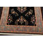 Tapis noir / turquoise en laine noué à la main de conception unique 4 pi x 6 pi Johnandrew