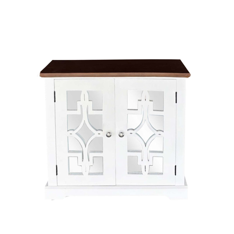 Porte et tablette d'appoint en bois massif Accent