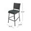 Ensemble de 2 tabourets de bar 29 po en rotin PE sans accoudoirs, gris-85612150