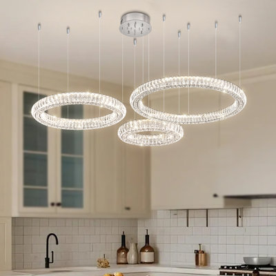 32"+24"+16" 3 Rings Crystal Ceiling Chandeliers