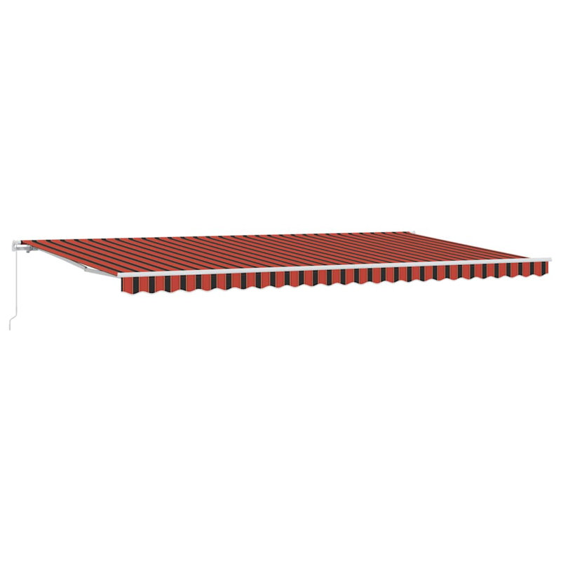 Retractable Awning, Orange;Brown Striped, 600cm H x 350cm W