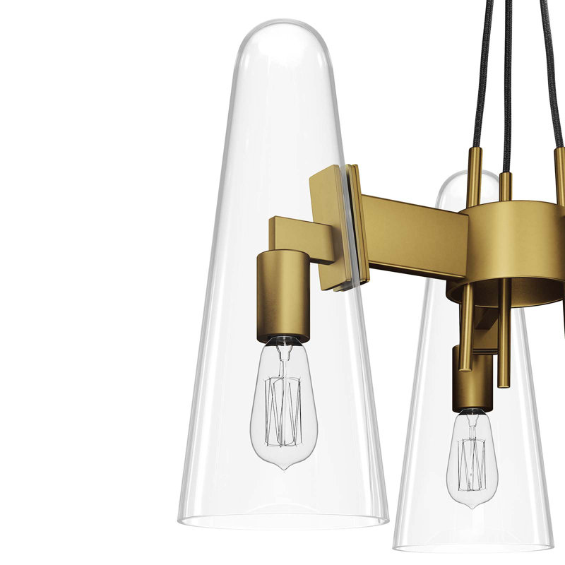 Beacon 21" Clear Satin Brass 3-Light LED Pendant for Indoor/Outdoor