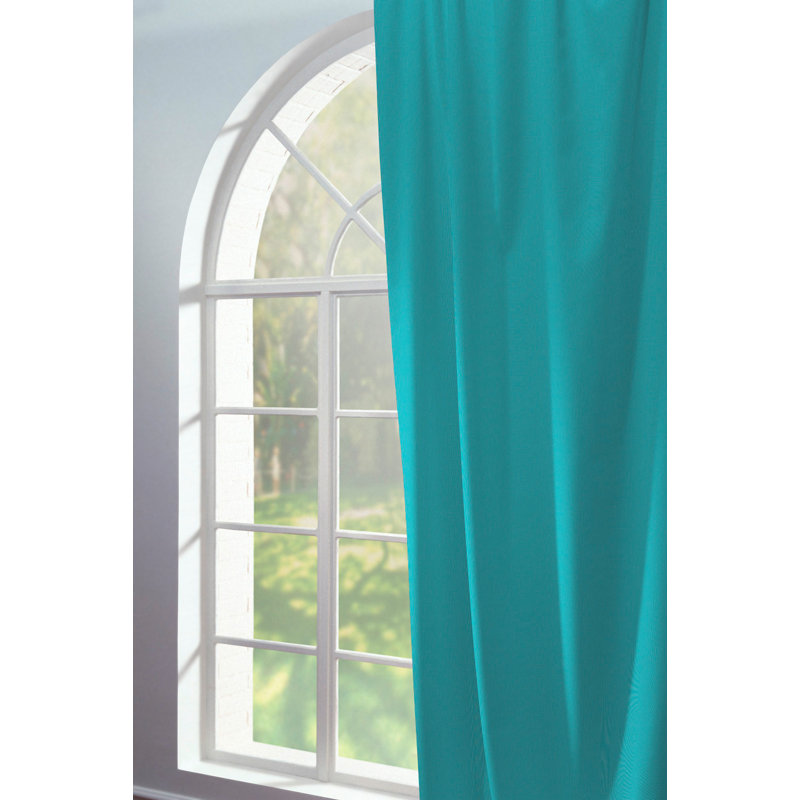 Yvette Pencil Pleat Blackout Single Curtain, Turquoise, 145cm Width x 225cm Drop