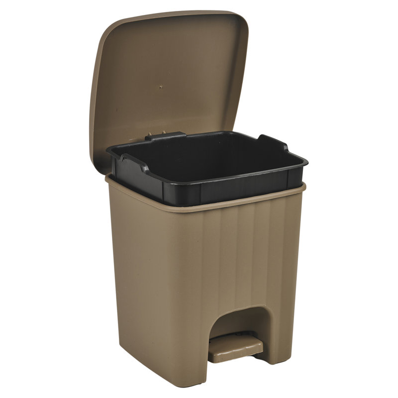 Elkin Plastic Step On Waste Bin - 5L, Taupe