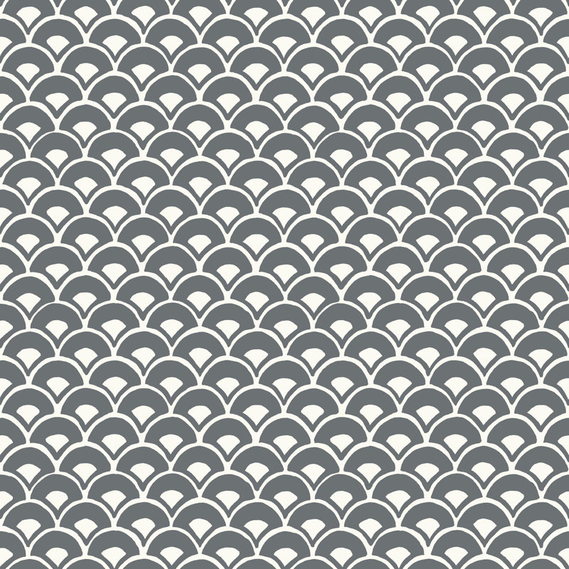Papier peint Stacked Scallops, Gris