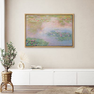 Reproduction d'art encadrée sur toile - Nénuphars rétro, salon, décor de ferme moderne