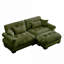 Canapés-lits | Petit fauteuil moderne en L avec repose-pieds 2 places pour le salon | Vert olive | Velours