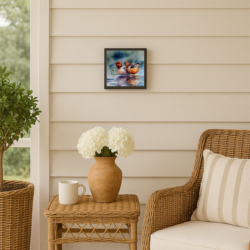 Redhead Duck Framed Metal Print