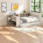 Lits spacieux en bois crème avec rangement, style multifonctionnel pour la maison