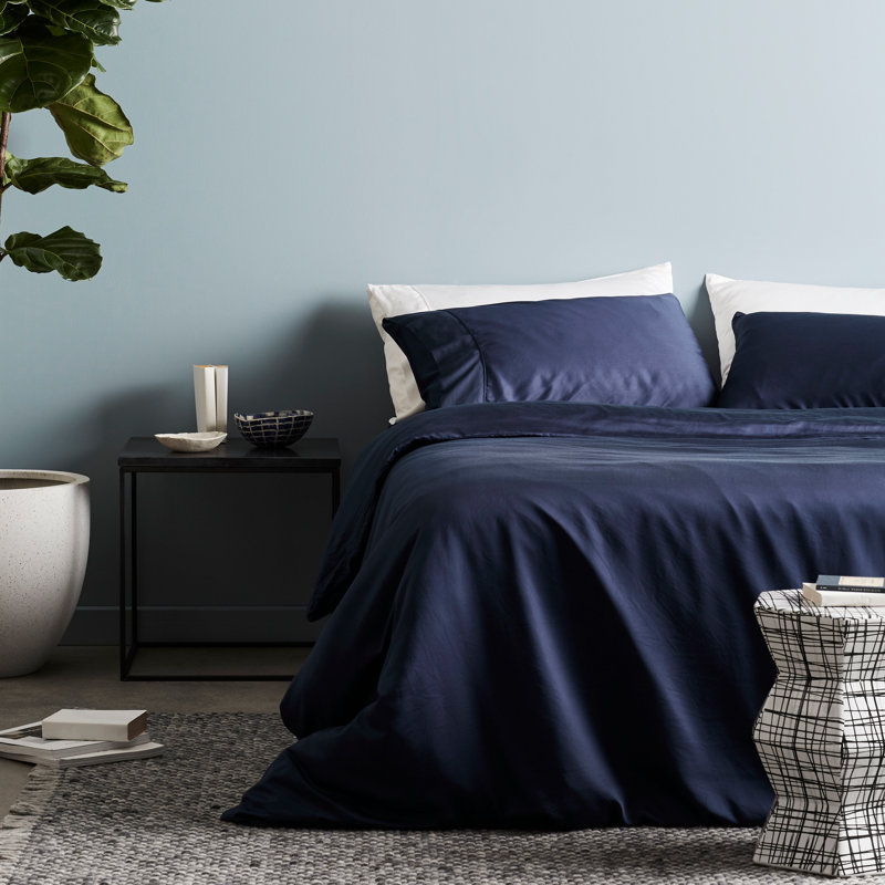 Signature Sateen Duvet Cover, Queen Duvet Cover, Ocean