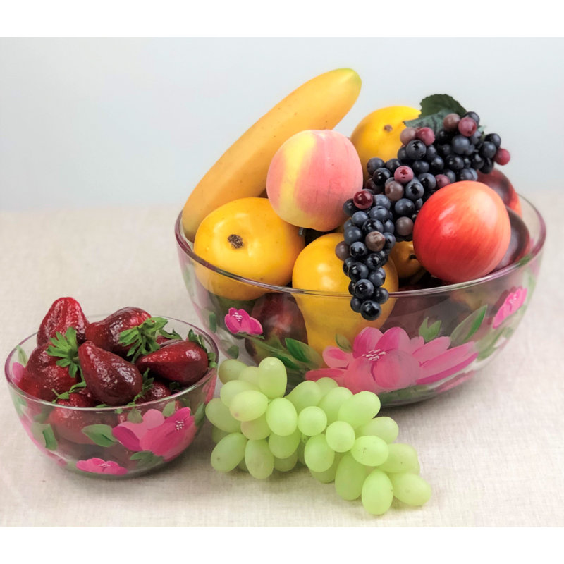Golden Hill Studio Peony Glass Serving Bowl