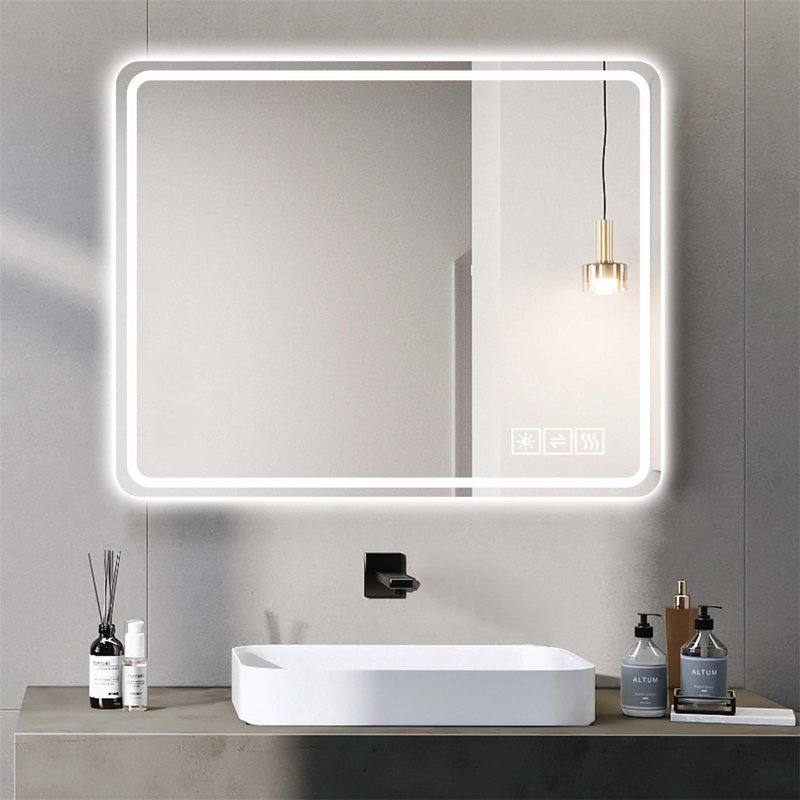 Wall Mounted LED Bathroom Vanity Mirror with Front Lights, Anti - Fog, Frameless, High - Definition Imaging, Suitable for Horizontal or Vertical Installation