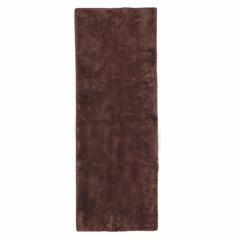 Hiltonia Polypropylene Non-Slip Bath Rug, Chocolate, 54" L x 20" W
