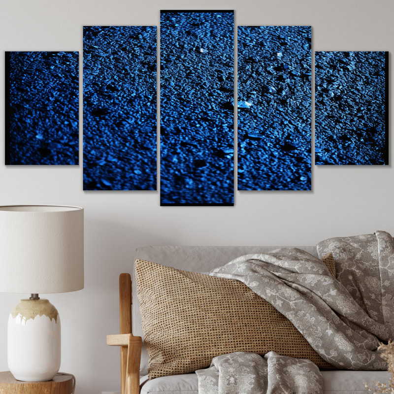 «Abstract Euphoria Deep Blue Happiness», reproduction sur toile abstraite - 5 panneaux