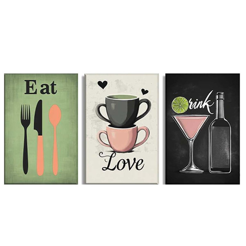 3 Piece Wrapped Canvas Print, 60 cm H x 40 cm W