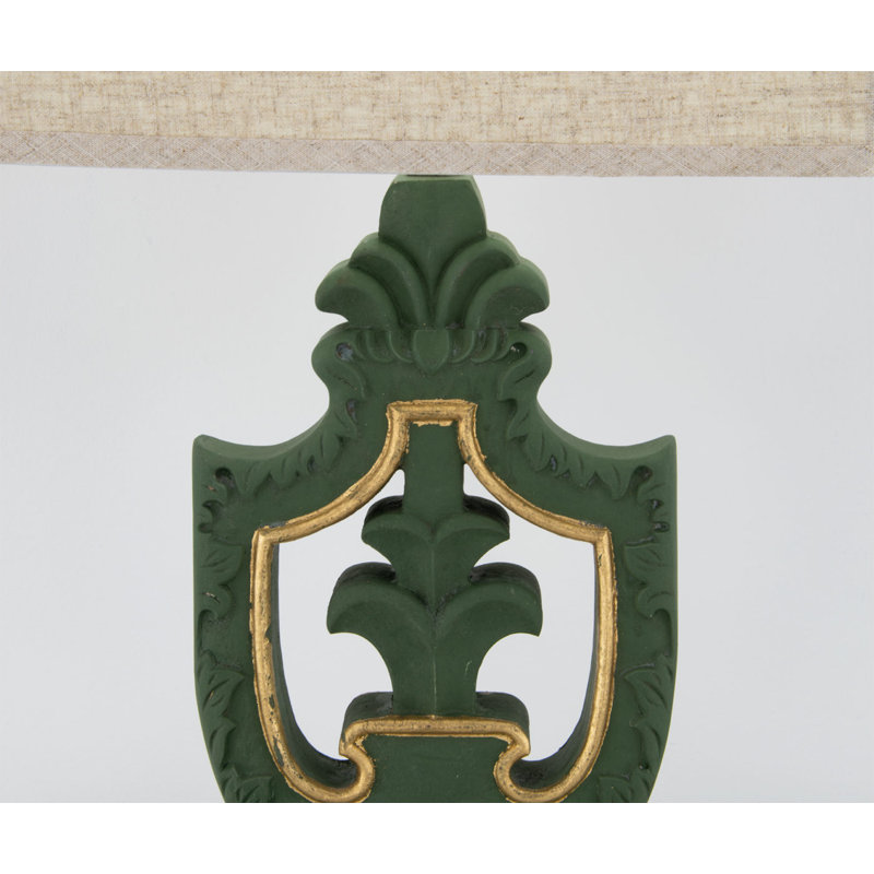 Hugo Table Lamp, Emerald Green/Gold, White
