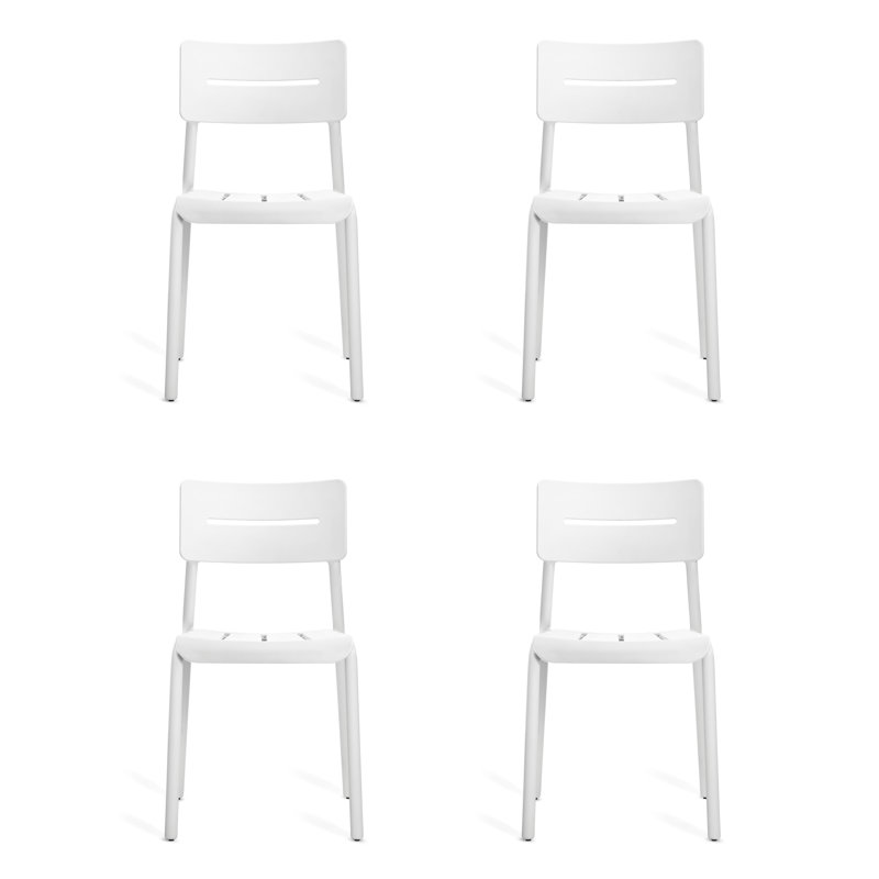 Chaise empilable d'extérieur et d'intérieur Outo, Blanc