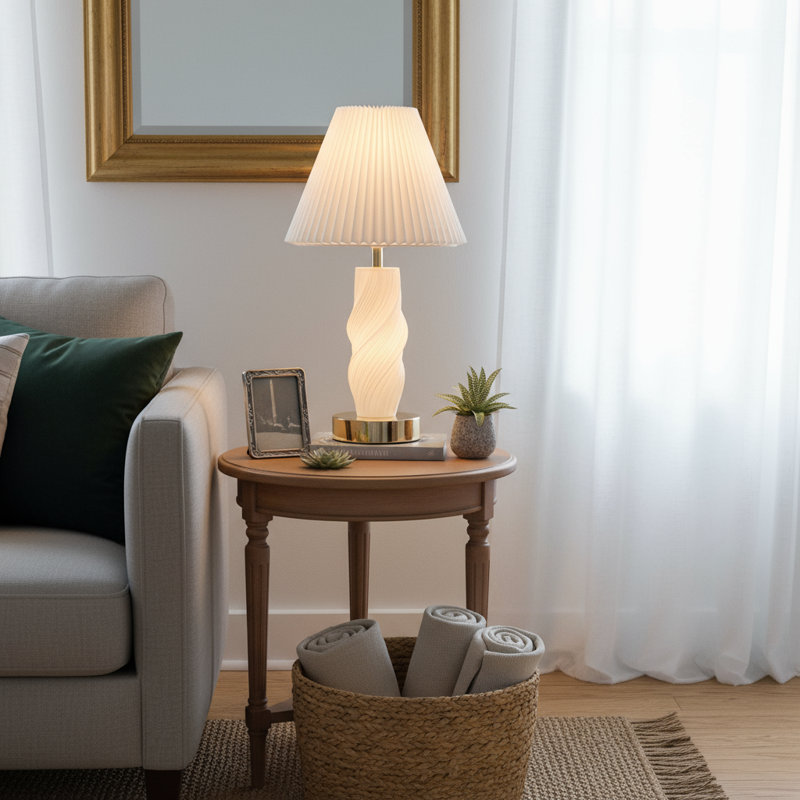 Lampe de table rechargeable à double source de lumière imprimée en 3D, abat-jour à double lueur et base lumineuse à DEL, petite lampe de table de chevet sans fil USB pour le salon de la chambre à coucher
