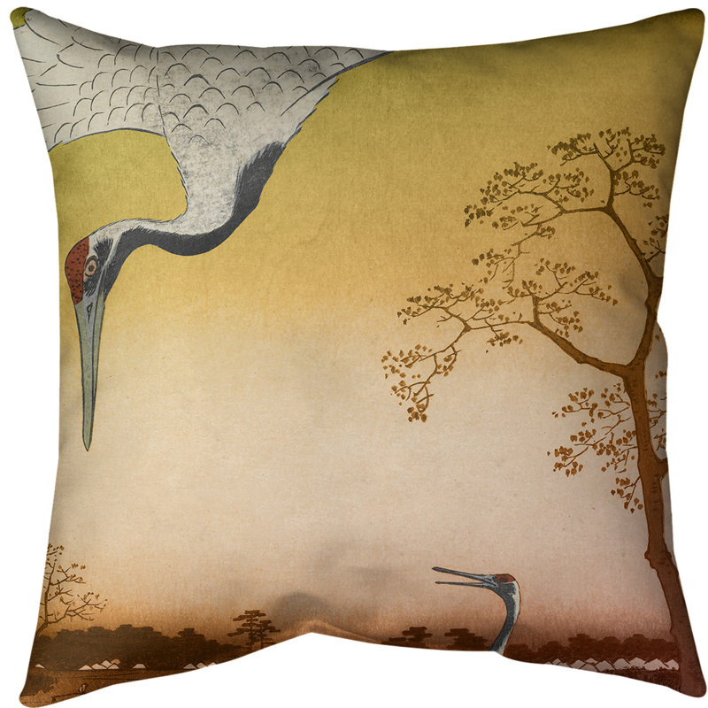 Coussin japonais, Bourre en polyester, Dégradé orange, Sergé de coton