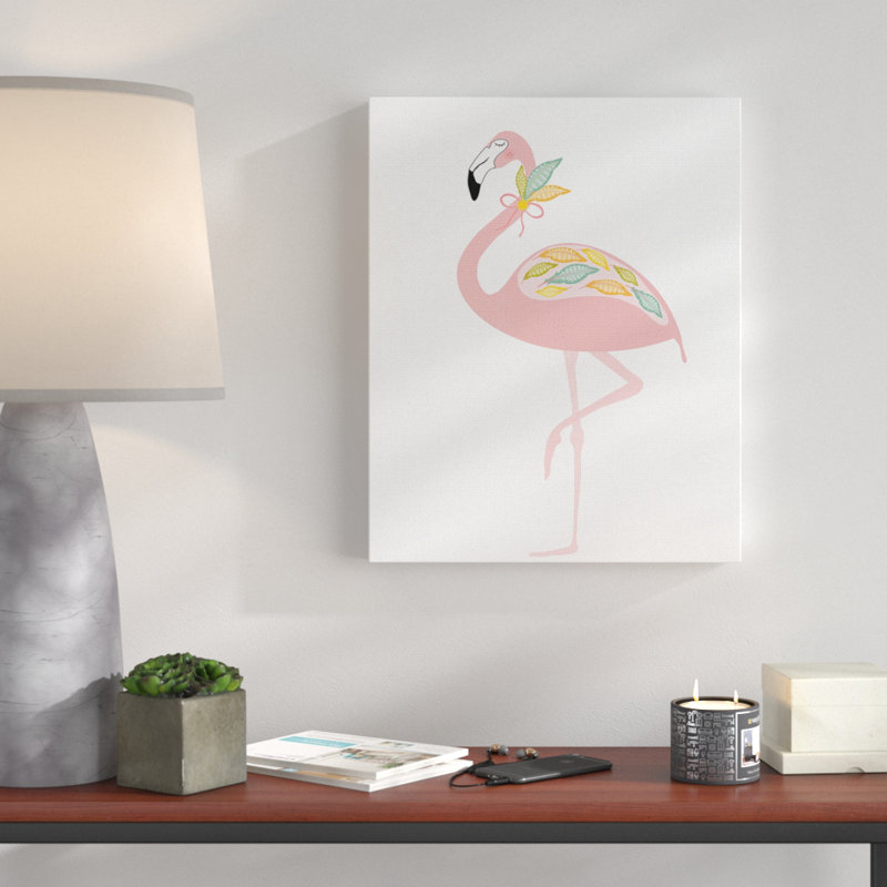 « plumes flamant rose », impression, Toile tendue, H 20 po x l 16 po